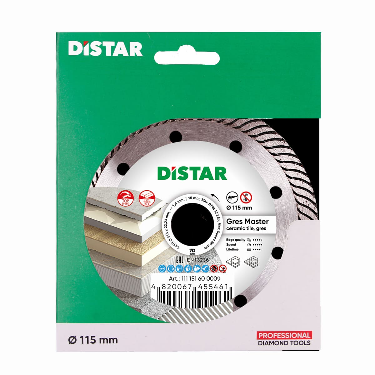 DISCO DE CORTE DE DIAMANTE 1A1R Ø 115 mm a Ø 230 mm GRES MASTER