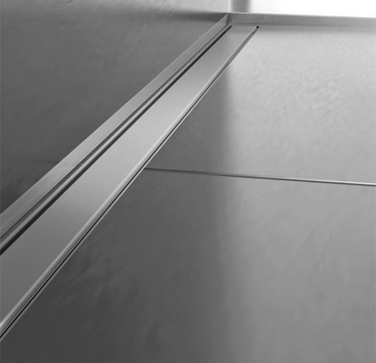 Thin Drain - Classic Cover Brushed Stainless Steel - Shower Channel Cover