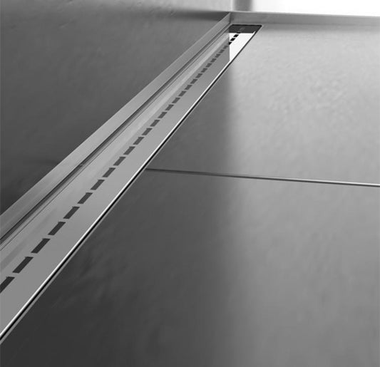 Thin Drain - Single Line Cover Brushed Stainless Steel - Shower Channel Cover