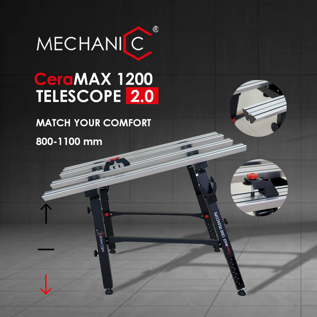 MESA DE LADRILHADOR CERAMAX 1200 TELESCOP 2.0