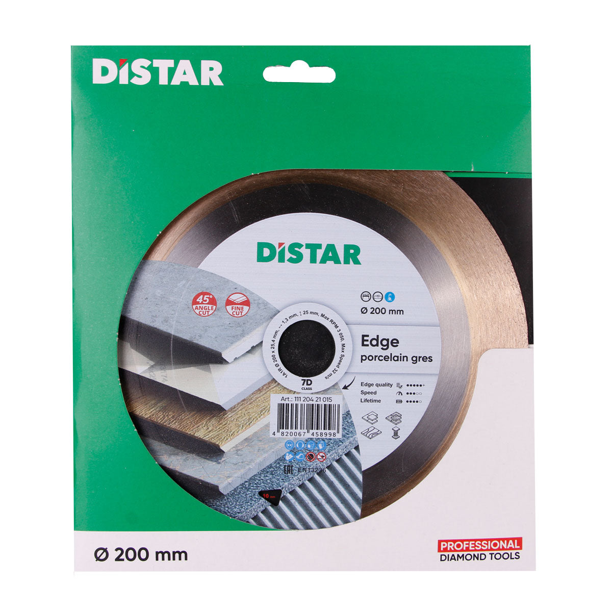 DISCO DE CORTE DIAMANTADA 1A1R Ø 180 mm a Ø 250 mm EDGE
