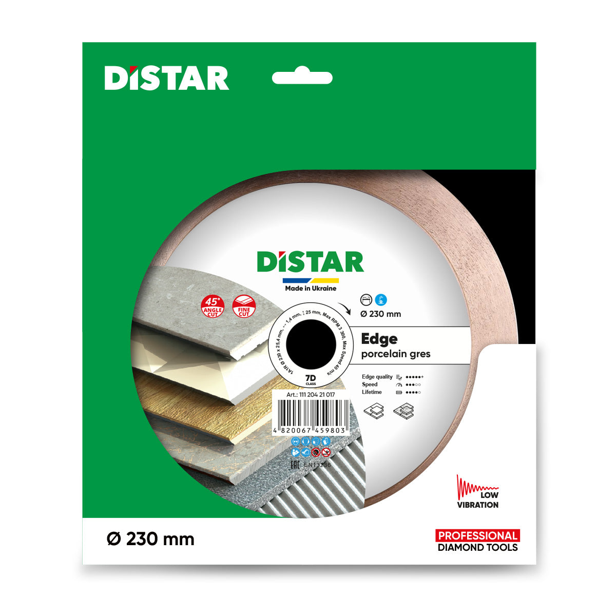DISCO DE CORTE DIAMANTADA 1A1R Ø 180 mm a Ø 250 mm EDGE
