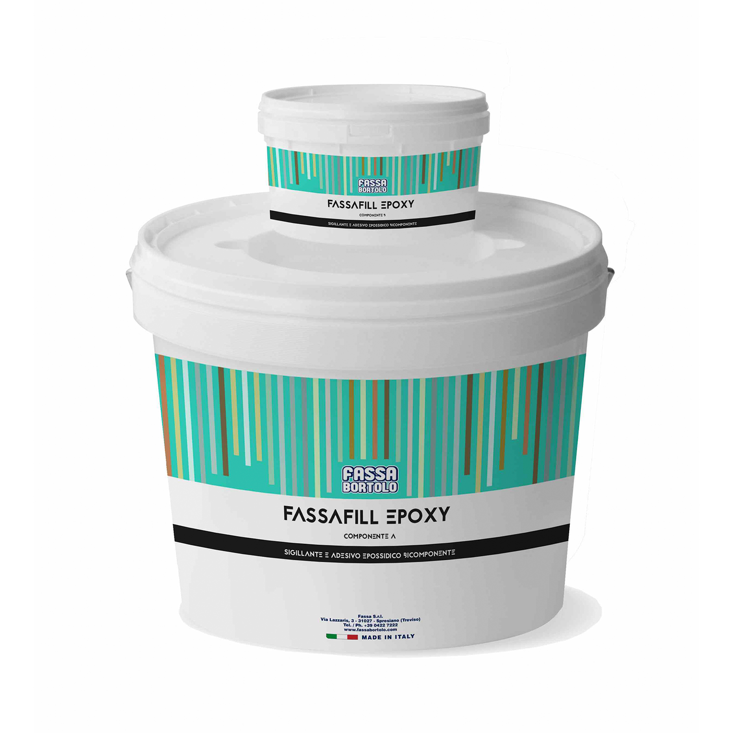 FASSAFILL EPOXY Cola e betume epóxi decorativo, colorido, bi-componente e resistente a ácidos, para juntas de 1 a 10 mm - Fassa Bortolo
