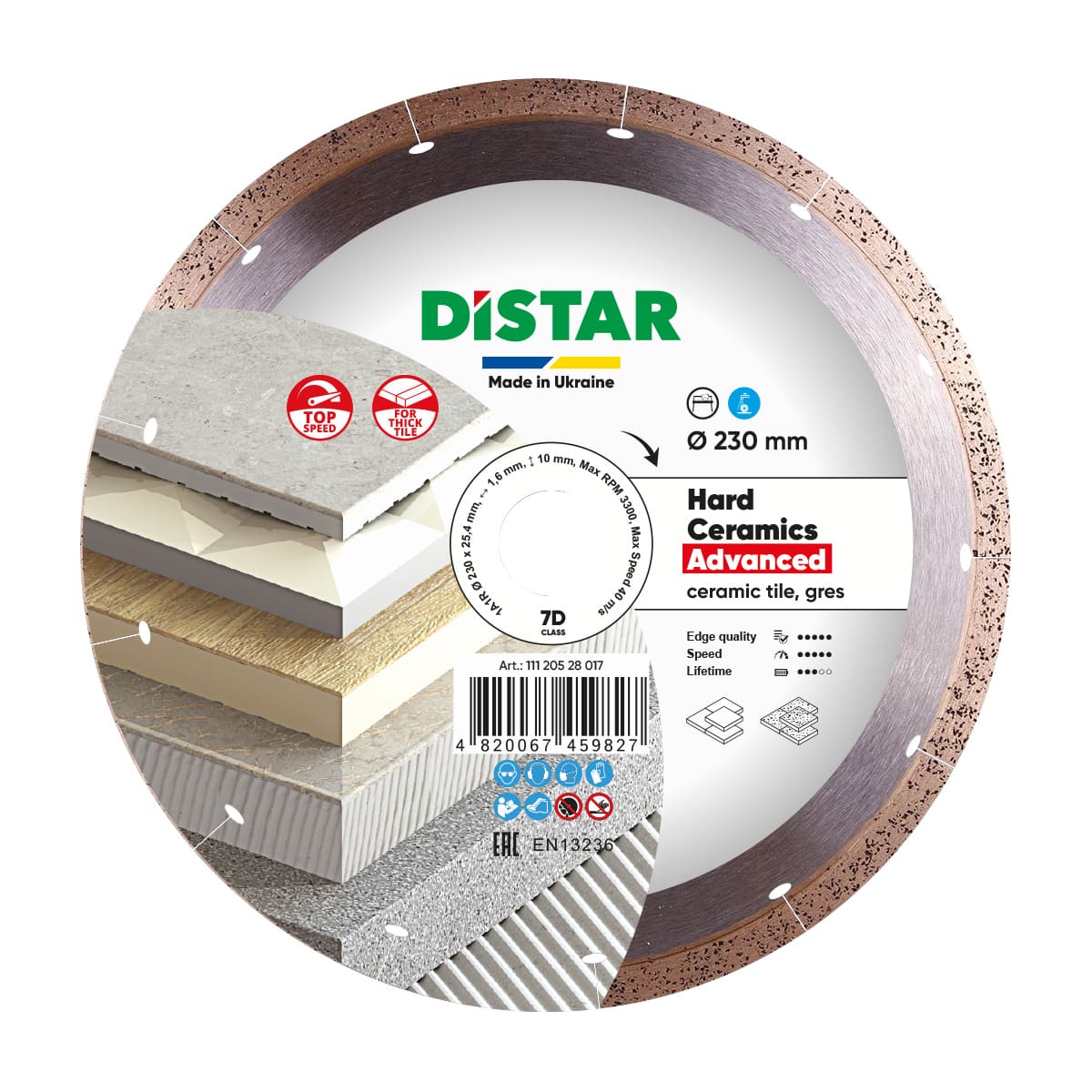 DISCO DA TAGLIO DIAMANTATO 1A1R Ø 200 mm a Ø 300 mm CERAMICA DURA AVANZATA
