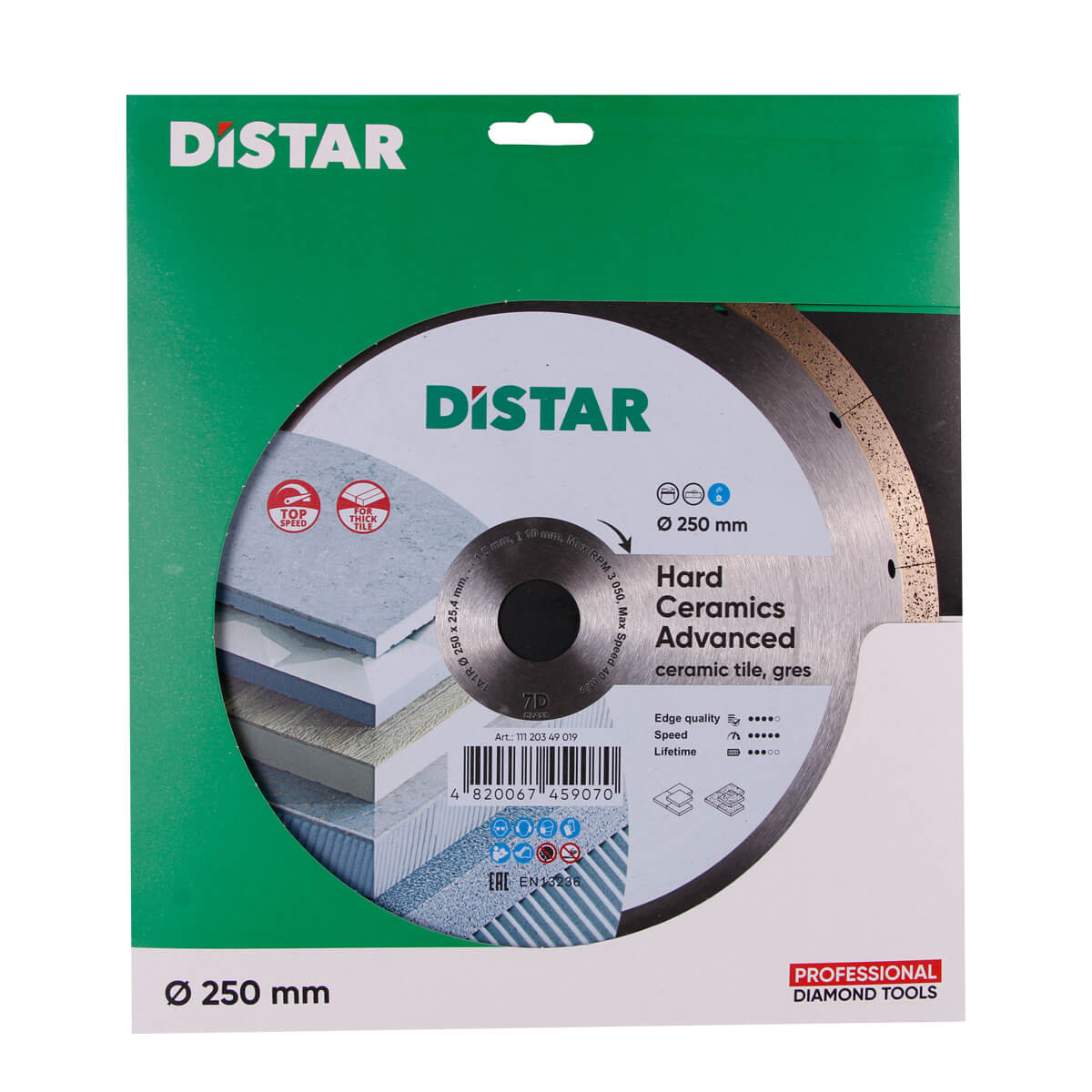 DISCO DA TAGLIO DIAMANTATO 1A1R Ø 200 mm a Ø 300 mm CERAMICA DURA AVANZATA
