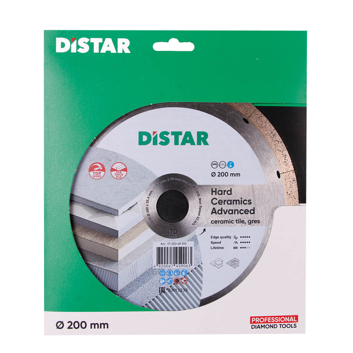 DISCO DA TAGLIO DIAMANTATO 1A1R Ø 200 mm a Ø 300 mm CERAMICA DURA AVANZATA