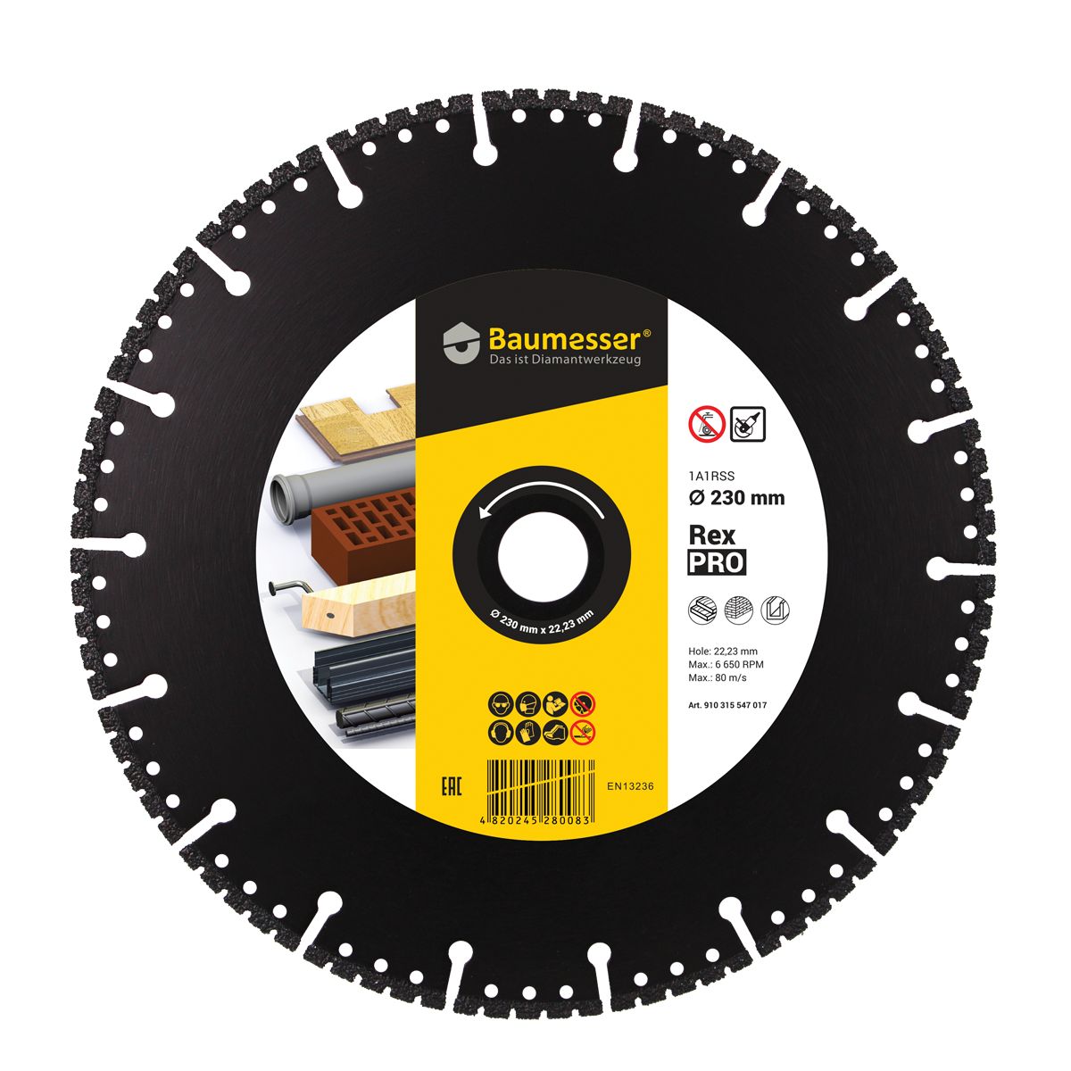 DISCO DE CORTE DE DIAMANTE 1A1RSS Ø 125 mm a Ø 350 mm REX PRO
