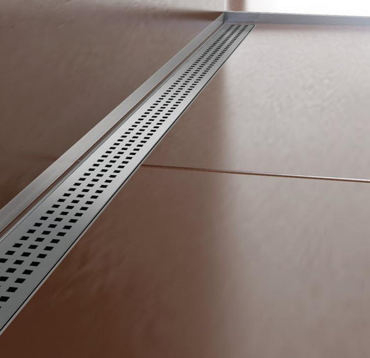 Slim Drain - Cube Cover Brushed Stainless Steel - Shower Channel Cover