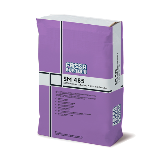 SM 485 Fast-setting, fibre-reinforced, self-levelling mortar for thicknesses from 3 to 30 mm for interior floors - Fassa bortolo