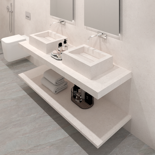 Lavabo sovrapposto Cuba mod. Fiorella - 52 x 40 x 15 cm