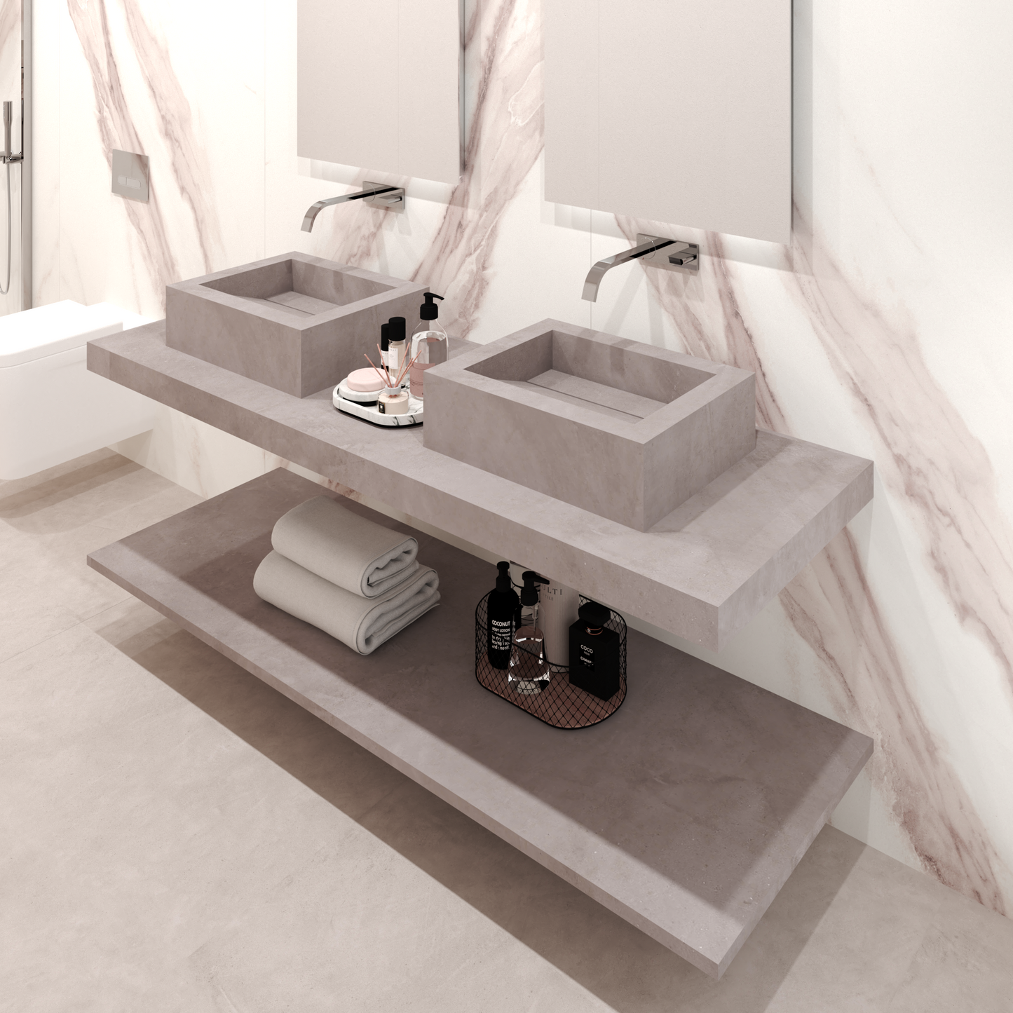 Lavabo sovrapposto Cuba mod. Fiorella - 52 x 40 x 15 cm