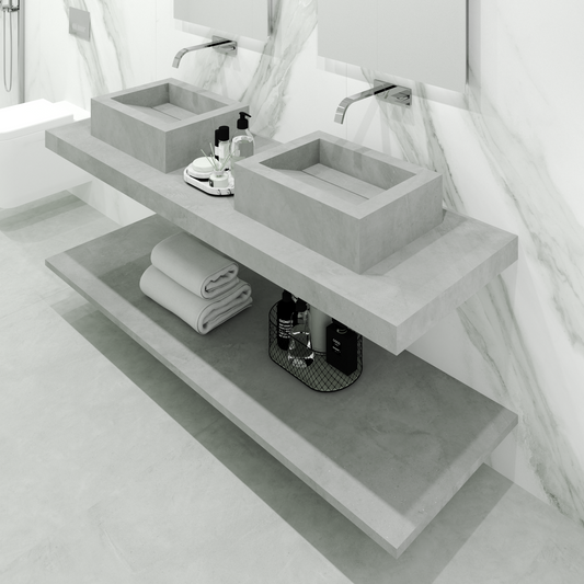 Lavabo sovrapposto Cuba mod. Fiorella - 52 x 40 x 15 cm