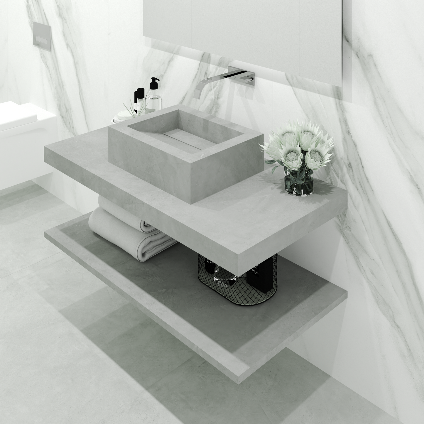 Lavabo sovrapposto Cuba mod. Fiorella - 52 x 40 x 15 cm