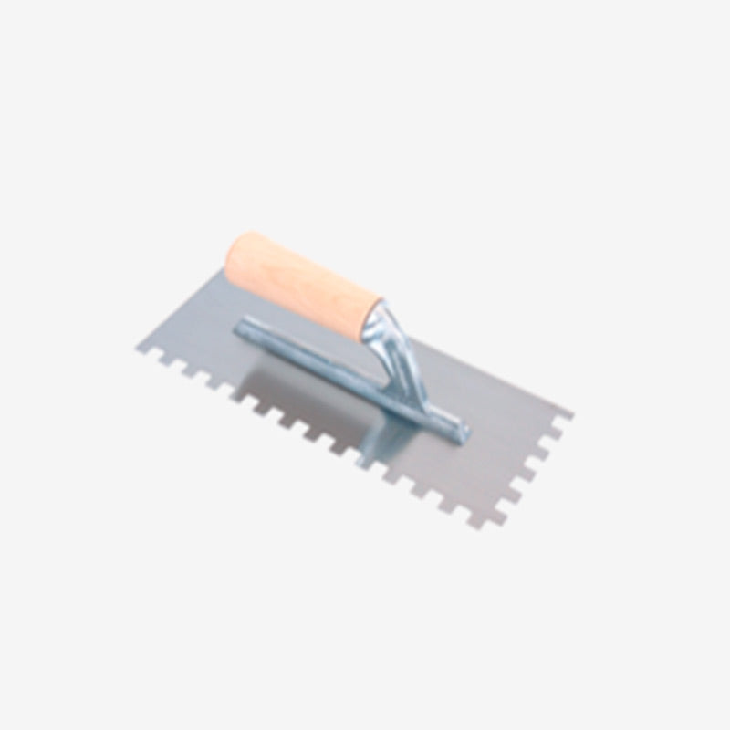 Espátulas dentadas em Aço Temperado 6/10 - Tratamento Anti-ferrugem - Punho em madeira