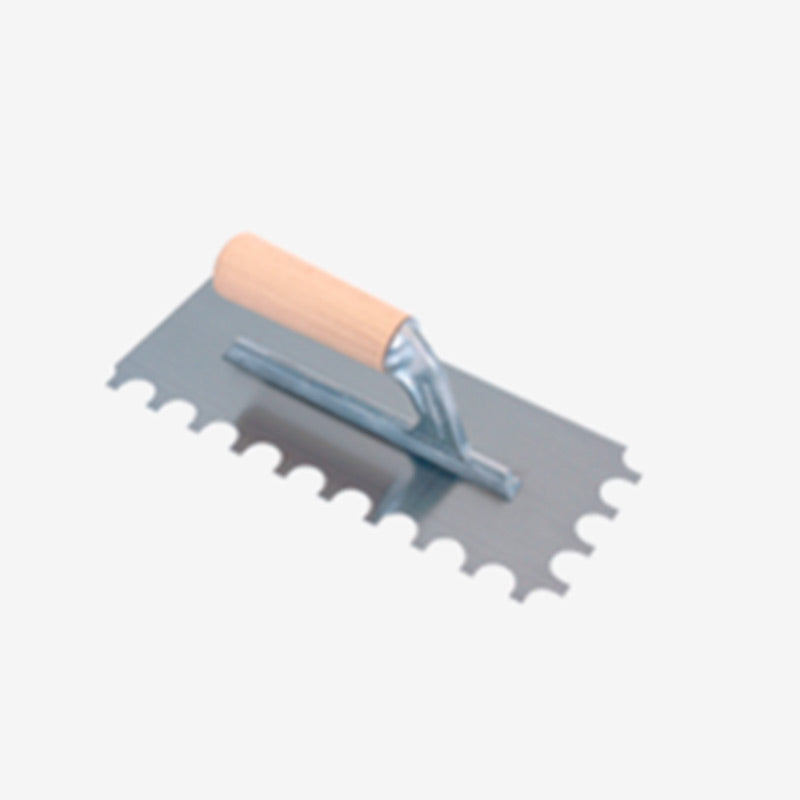 Espátulas dentadas em Aço Temperado 6/10 - Tratamento Anti-ferrugem - Punho em madeira