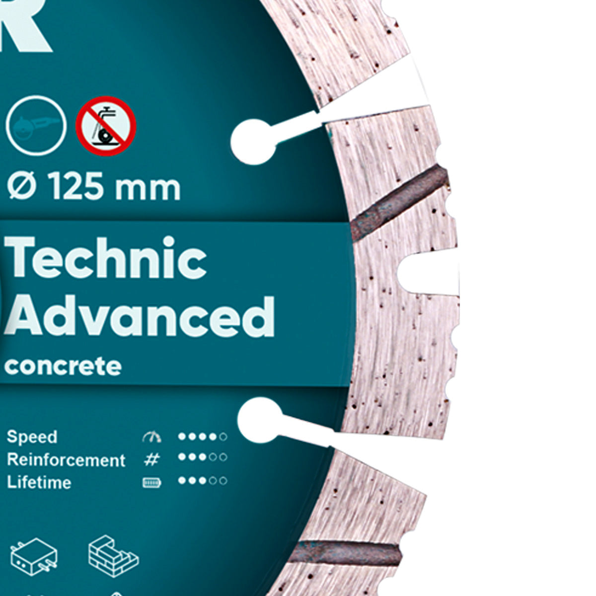 DISCO DA TAGLIO DIAMANTATO 1A1RSS Ø 125mm a Ø 230 mmX22.23F TECHNIC ADVANCED