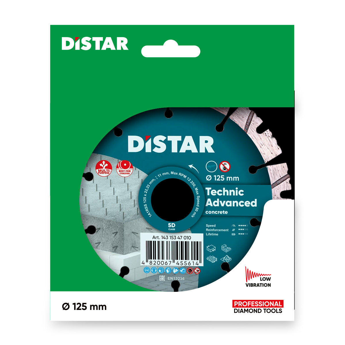 DISCO DA TAGLIO DIAMANTATO 1A1RSS Ø 125mm a Ø 230 mmX22.23F TECHNIC ADVANCED