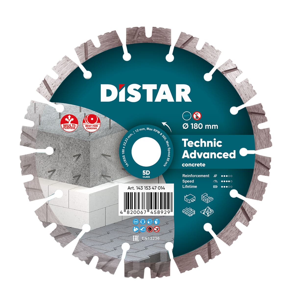 DISCO DA TAGLIO DIAMANTATO 1A1RSS Ø 125mm a Ø 230 mmX22.23F TECHNIC ADVANCED