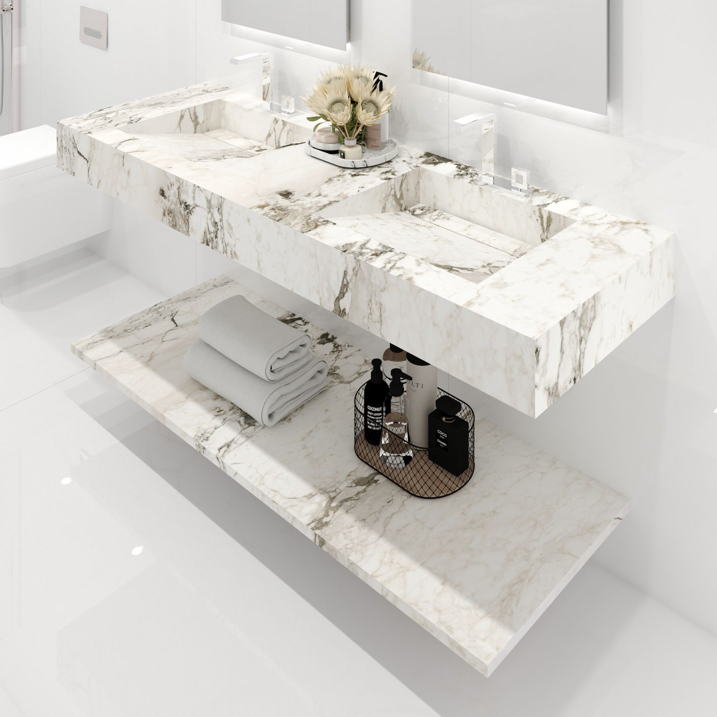 Lavabo Cuba mod. Graziana - 190 x 55 x 15 cm