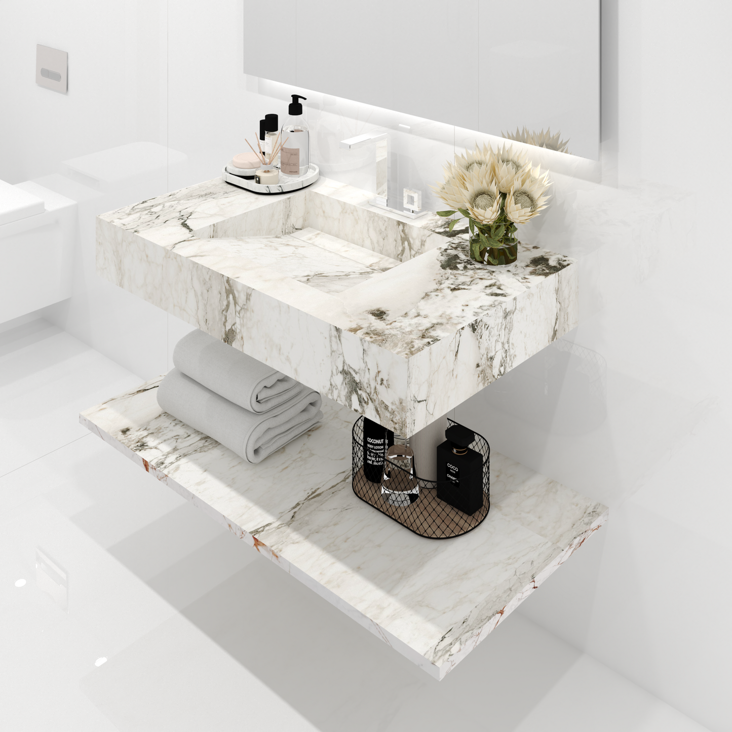 Lavabo Cuba mod. Graziana - 190 x 55 x 15 cm