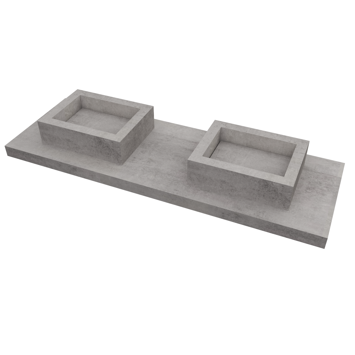 Bancada Reta Toscana em Dekton 4 mm com Lavatório Duplo de Pousar no mesmo Material