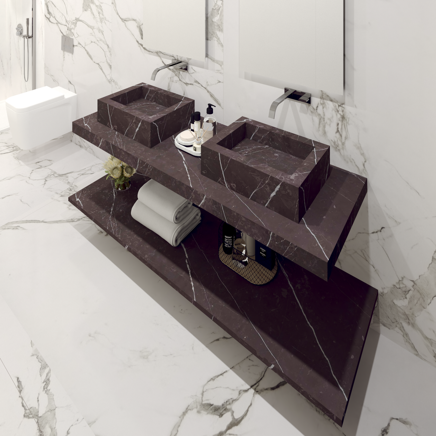 Lavabo sovrapposto Cuba mod. Allegra - 52 x 40 x 15 cm