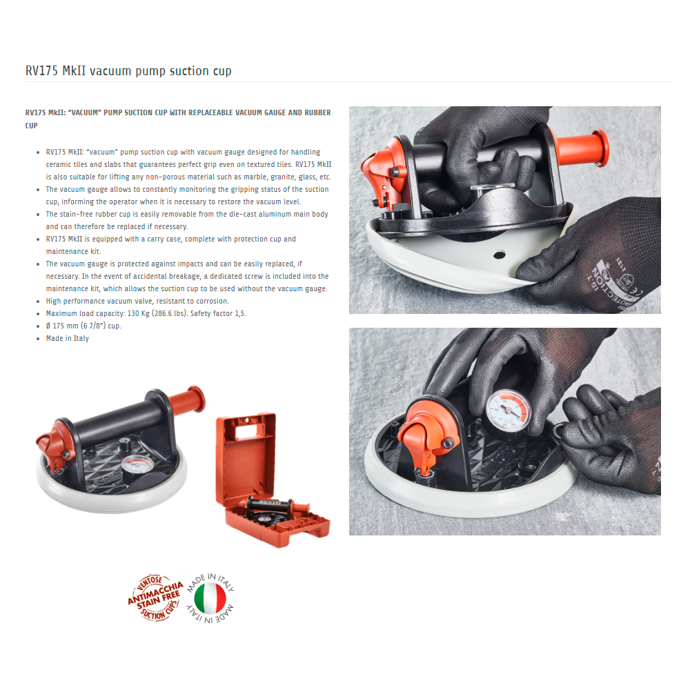 Ventosa de Vácuo - VENTOSA RV175 MK 2 - Raimondi
