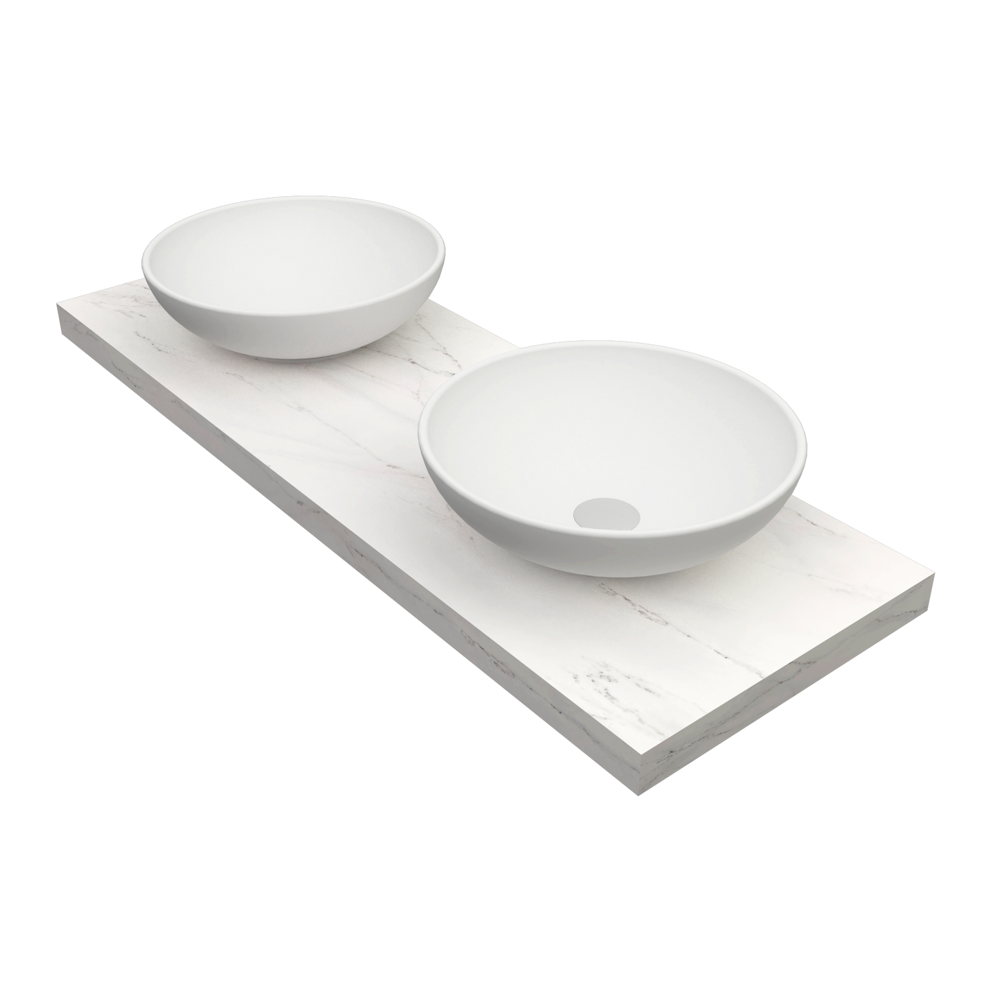 Bancada Reta Vicenza em DEKTON 4 mm com furação para Lavatório Duplo de pousar