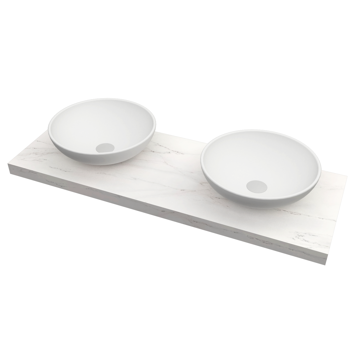 Bancada Reta Vicenza em DEKTON 4 mm com furação para Lavatório Duplo de pousar