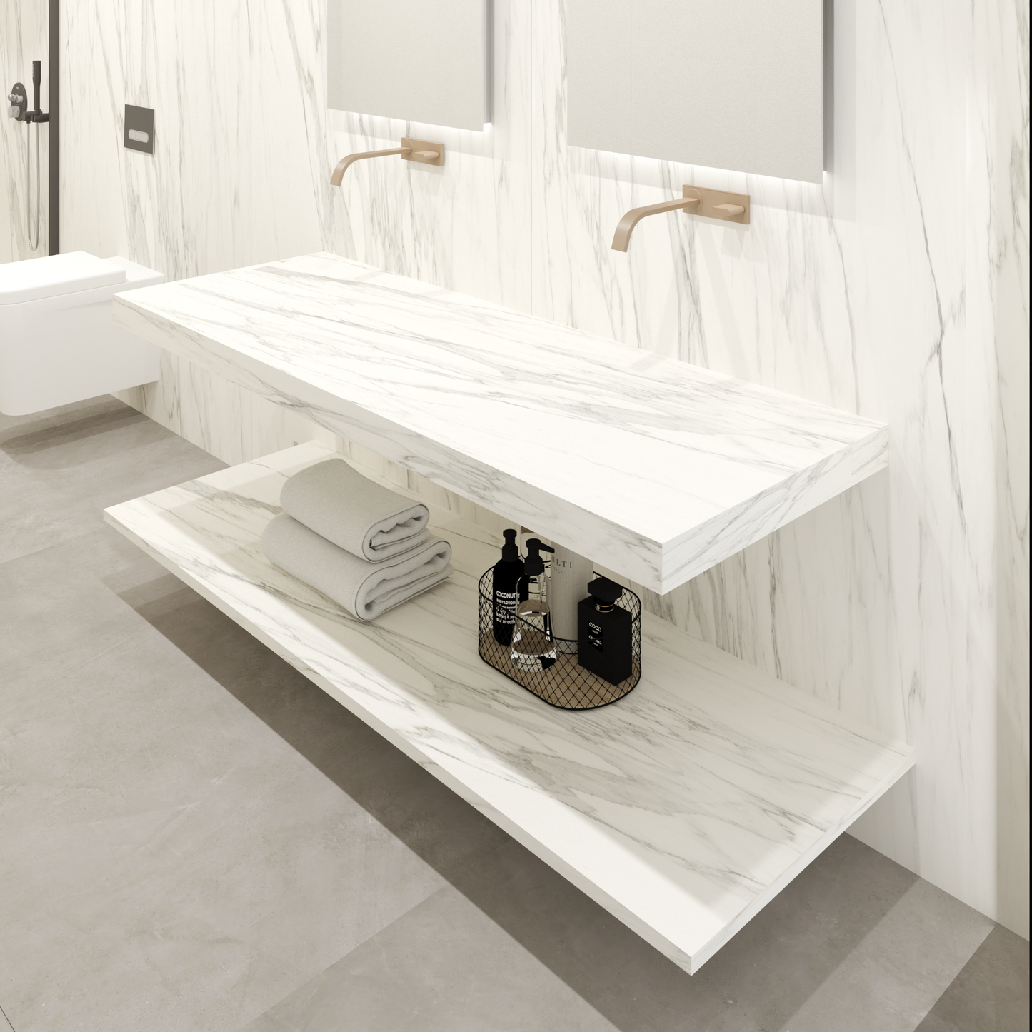 Lavabo Lavabo doppio sovrapposto mod. Giulia - 150x55x15 cm