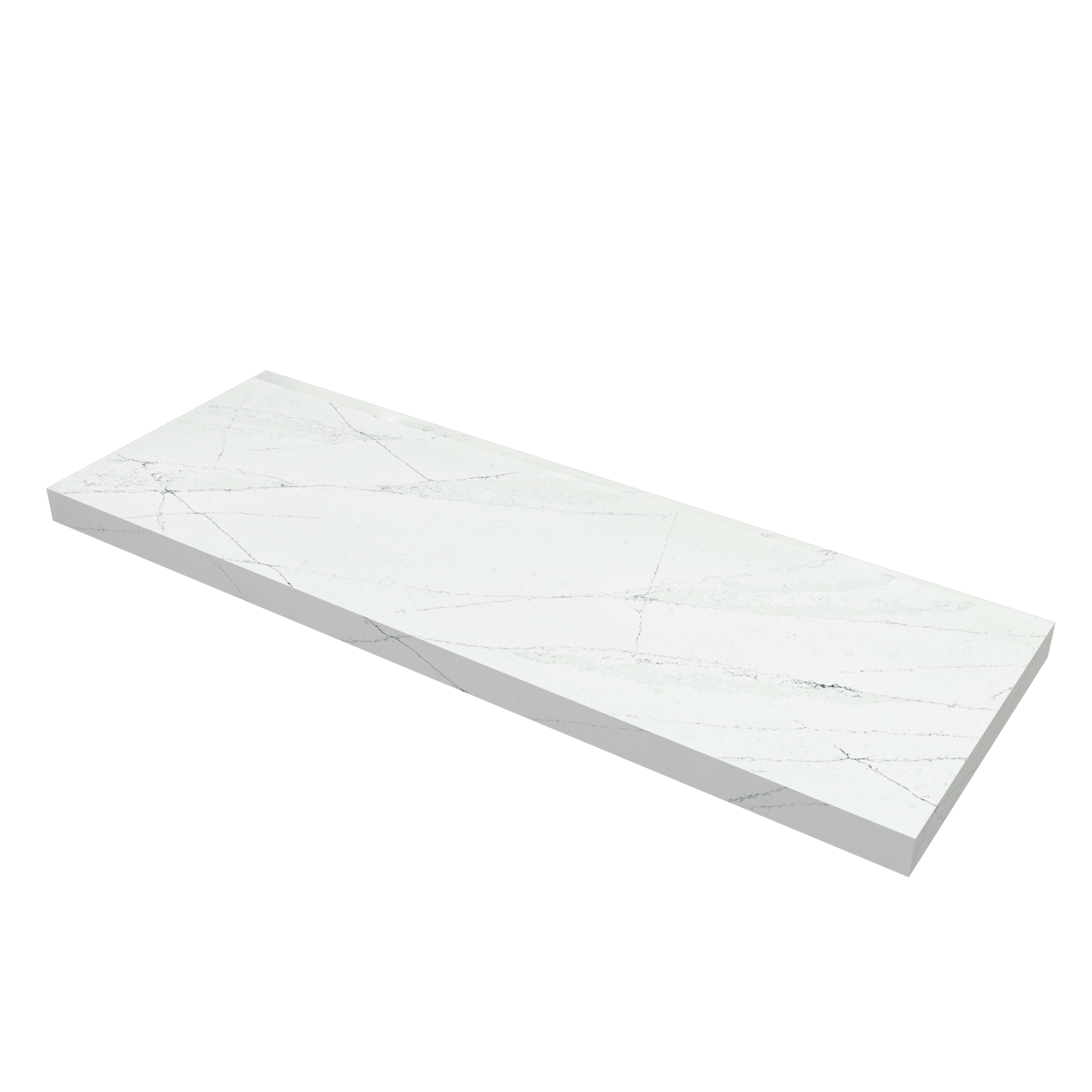 Bancada Reta Vicenza em Silestone com furação para Lavatório duplo de pousar
