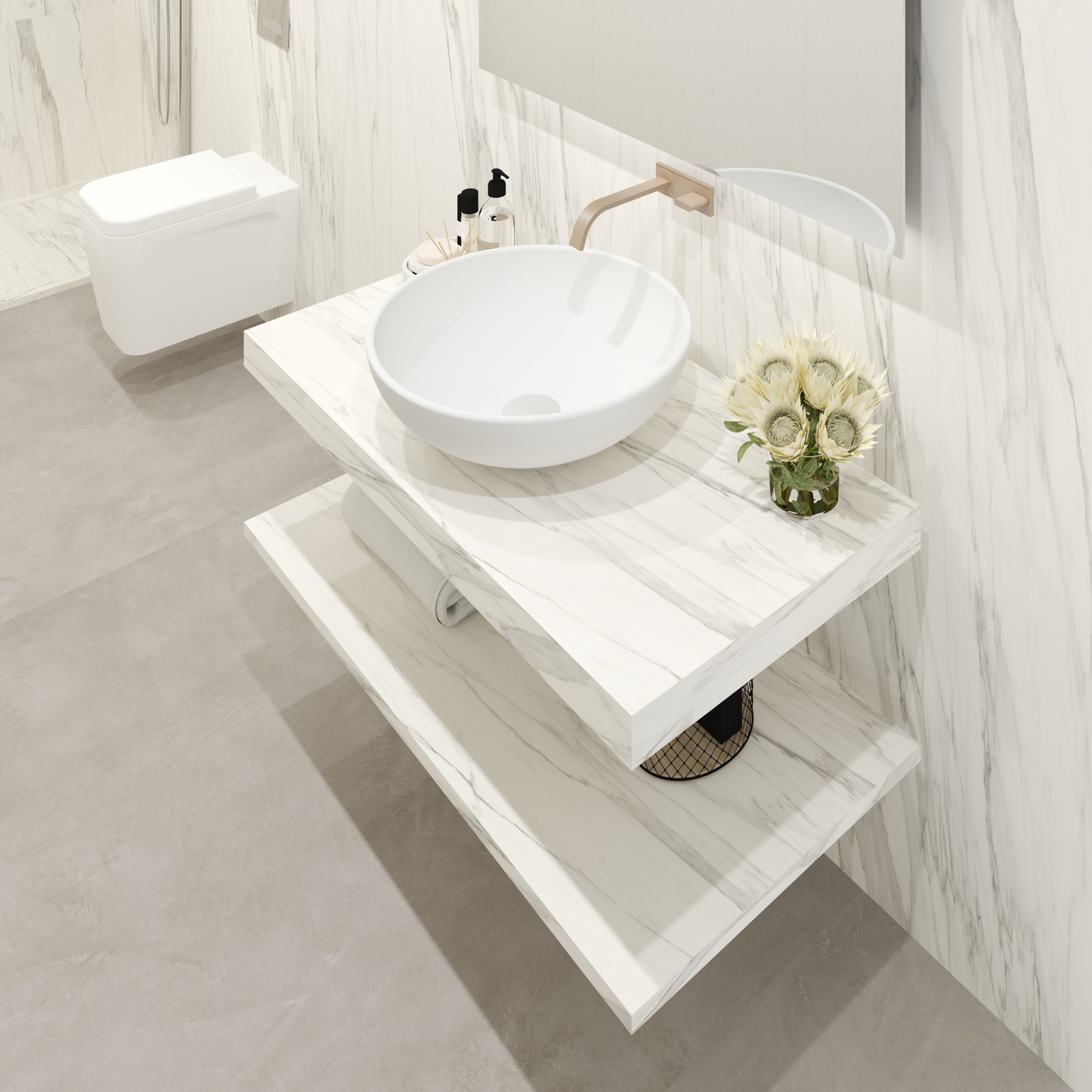 Lavabo Lavabo doppio sovrapposto mod. Giulia - 150x55x15 cm