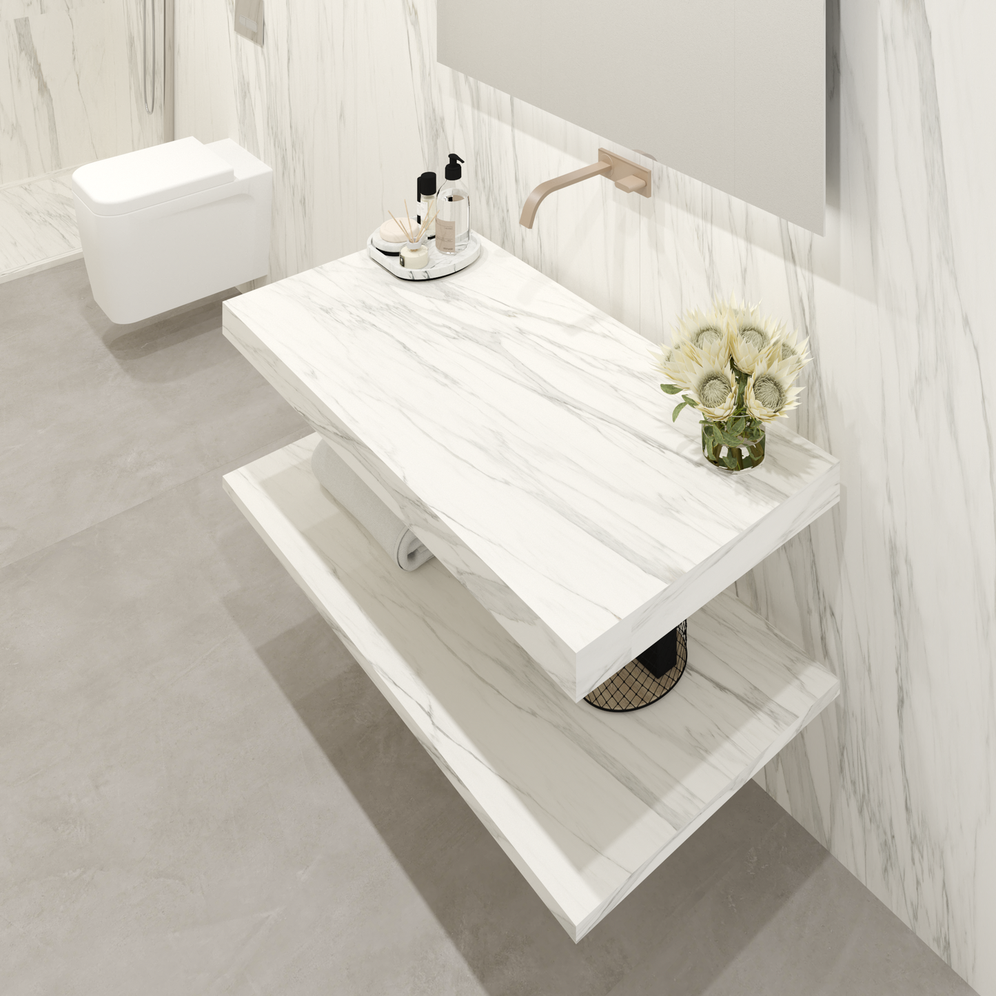 Lavabo Lavabo doppio sovrapposto mod. Giulia - 150x55x15 cm