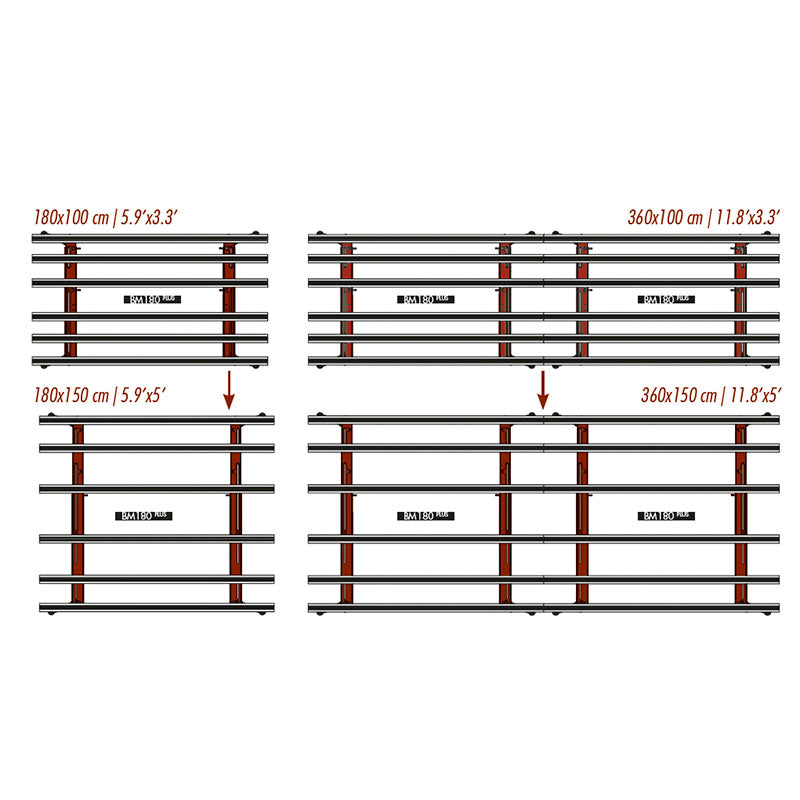 Bancada de trabalho modular BM180 MK3 PLUS extensível com pernas articuladas
