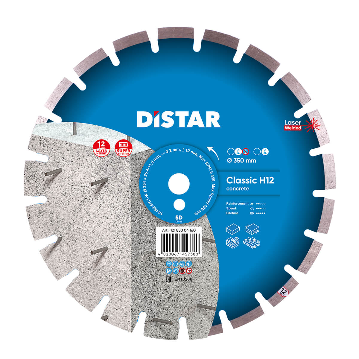 DISCOS GRANDES DE CORTE DE DIAMANTE 1A1RSS Ø 304 mm a Ø 404 mm CLASSIC H12E