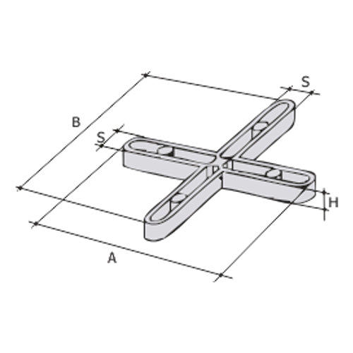Cruzeta 1 mm - Distanciadores de Juntas