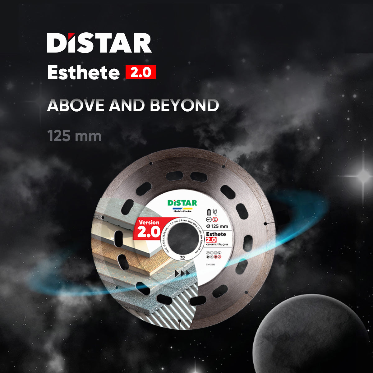 DISCO DE CORTE DE DIAMANTE 1A1R Ø 115 mm a Ø 125 mm X1,1X6X22,23 ESTHETE 2.0
