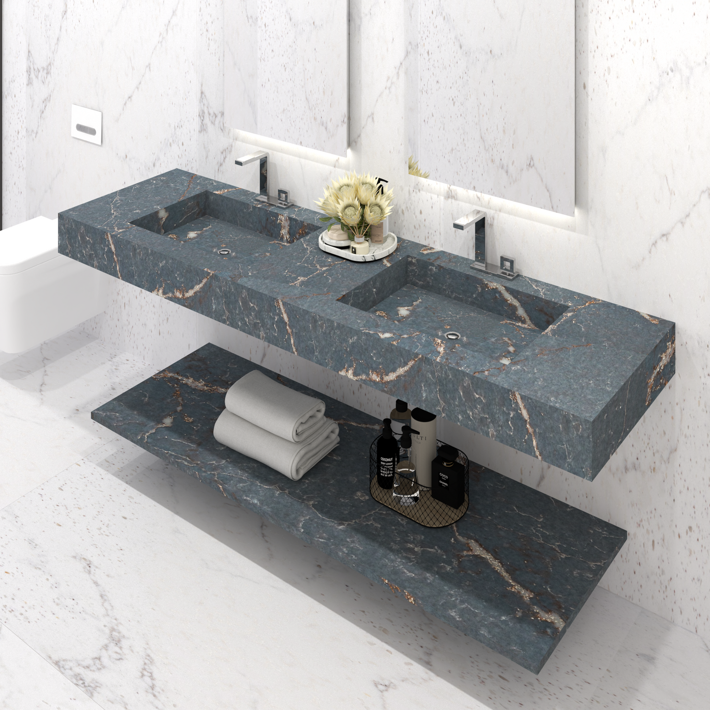 Bancada Firenze em Silestone com Lavatório Integrado