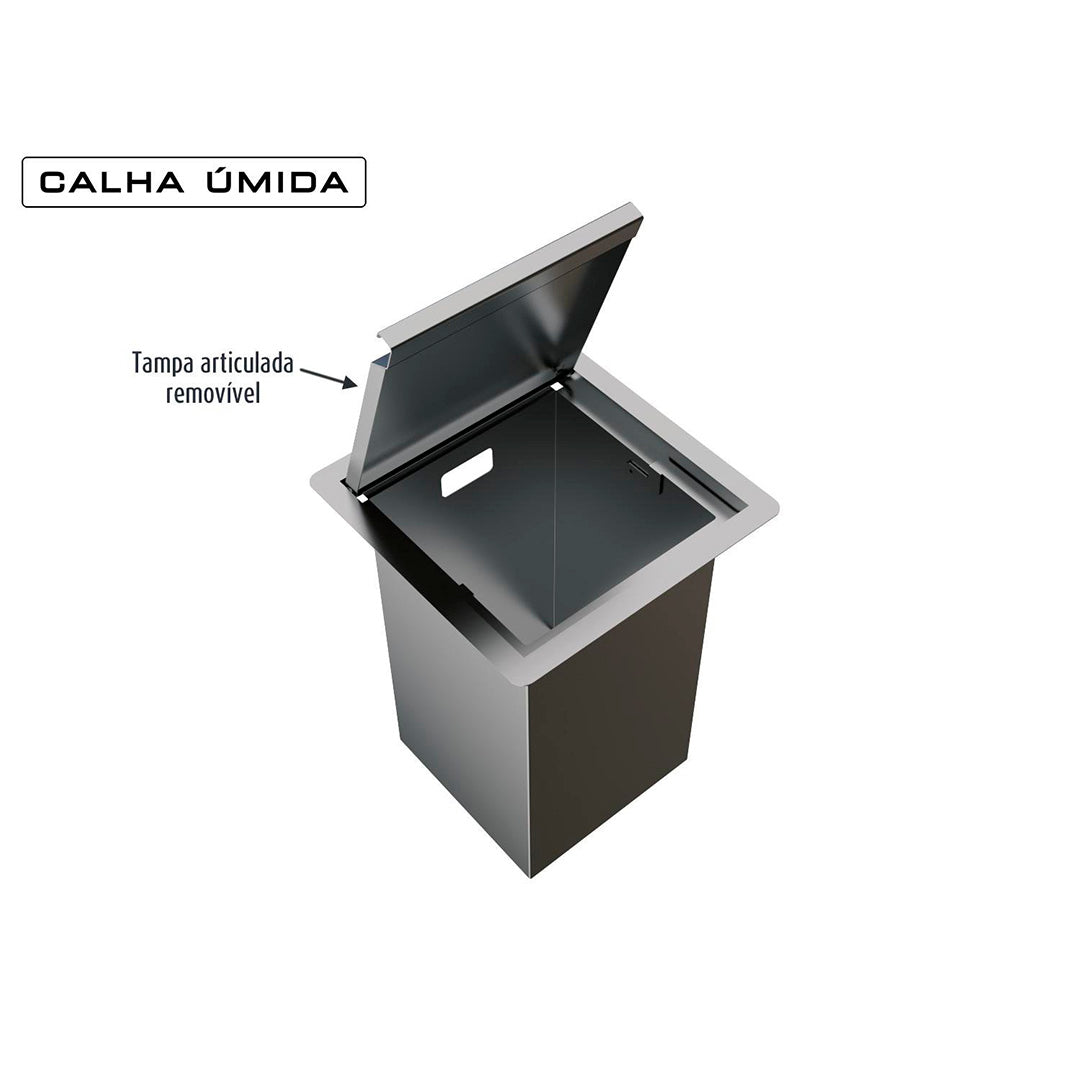Cestino per raccolta differenziata Quadratta Kitchen 5L - ACCIAIO 304