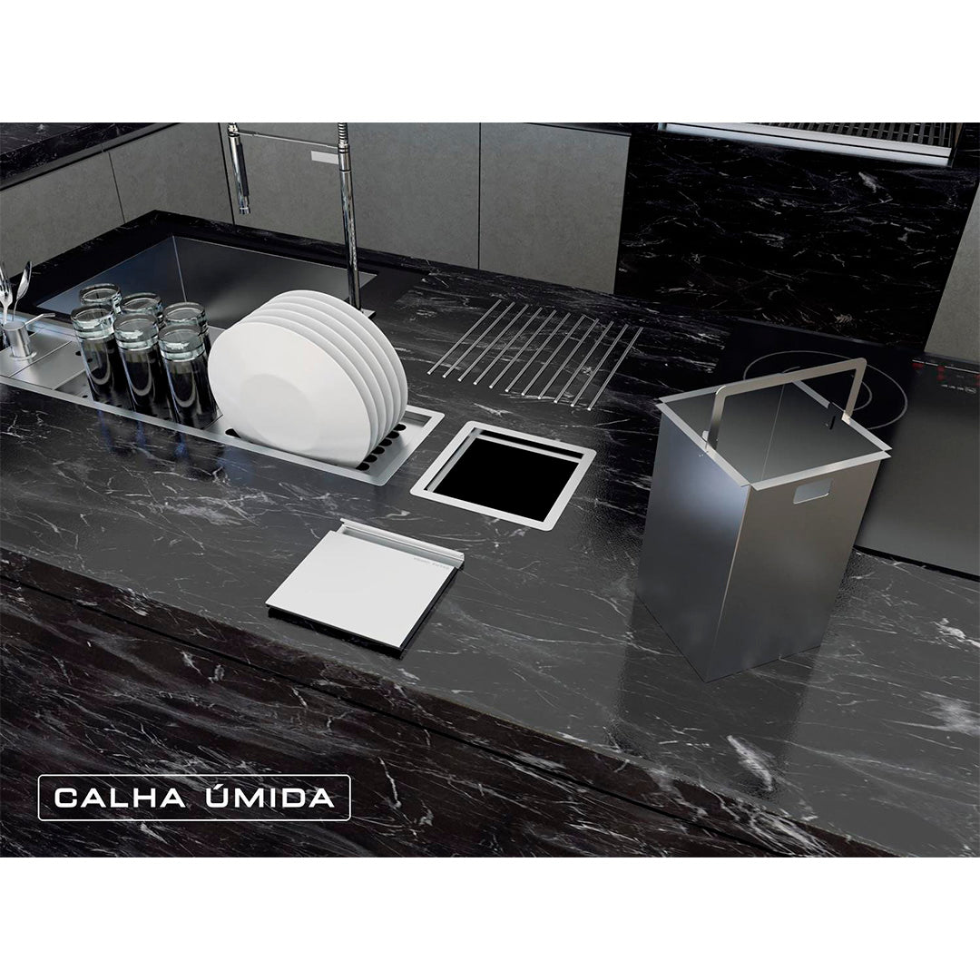Cestino per raccolta differenziata Quadratta Kitchen 5L - ACCIAIO 304