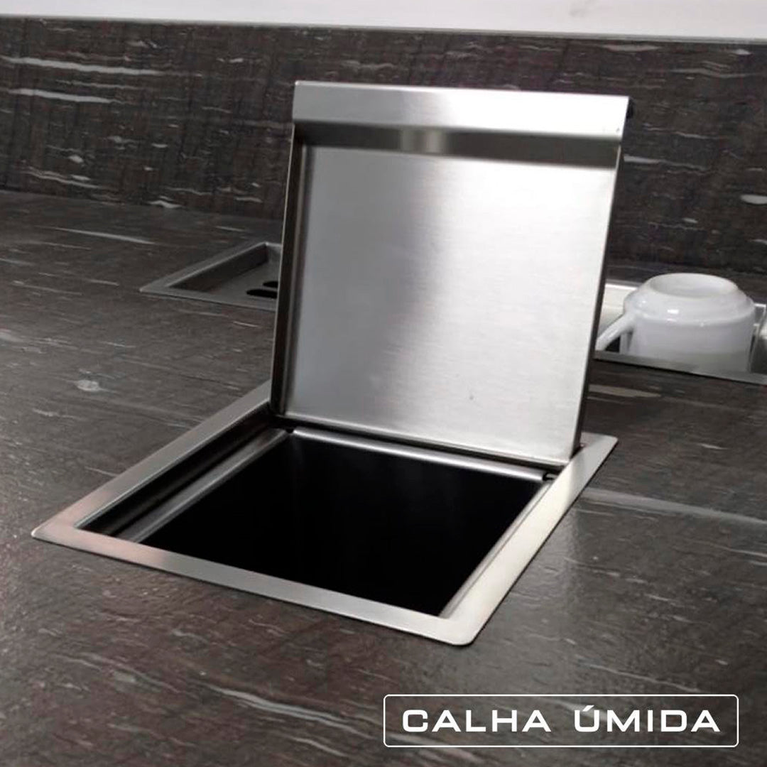 Cestino per raccolta differenziata Quadratta Kitchen 5L - ACCIAIO 304