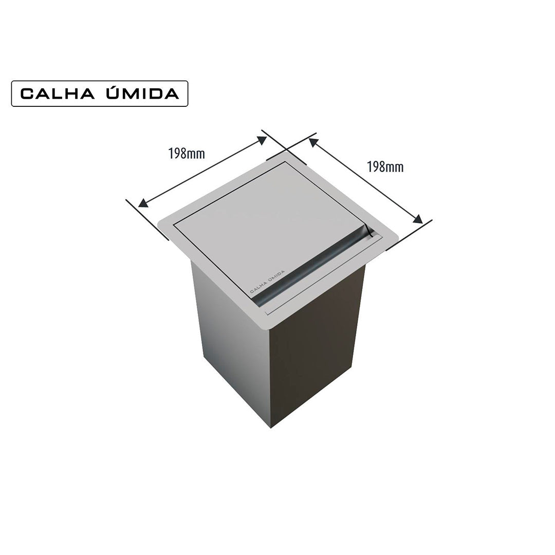 Cestino per raccolta differenziata Quadratta Kitchen 5L - ACCIAIO 304