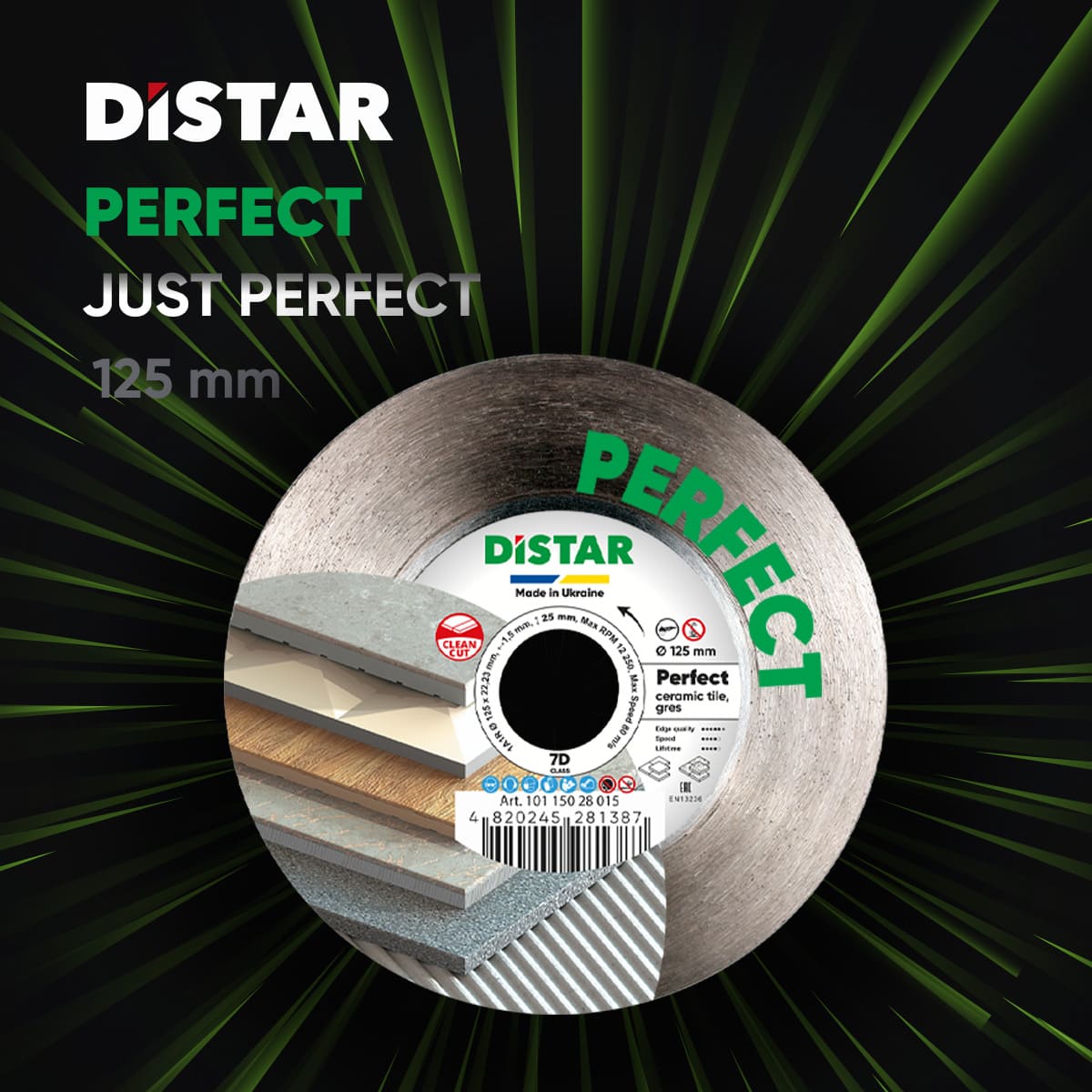DISCO DA TAGLIO DIAMANTATO 1A1R 125X22.23H PERFETTO