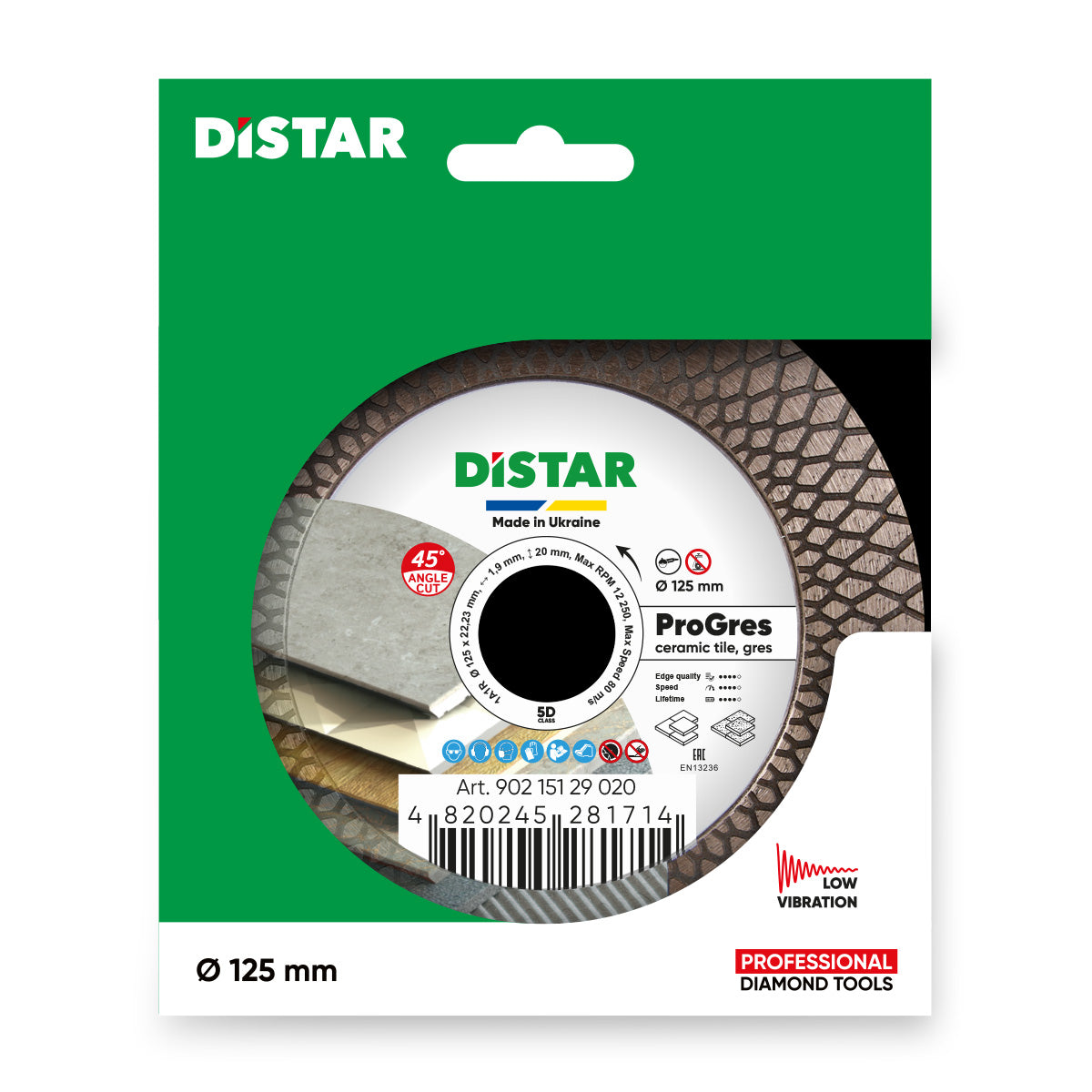 DISCO DE CORTE DE DIAMANTE 1A1R Ø 125 mm PRO GRES