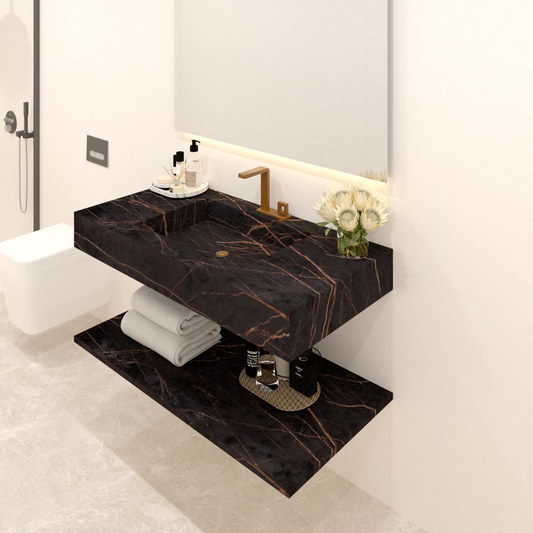 Piano Firenze in DEKTON 4 mm con lavabo integrato 