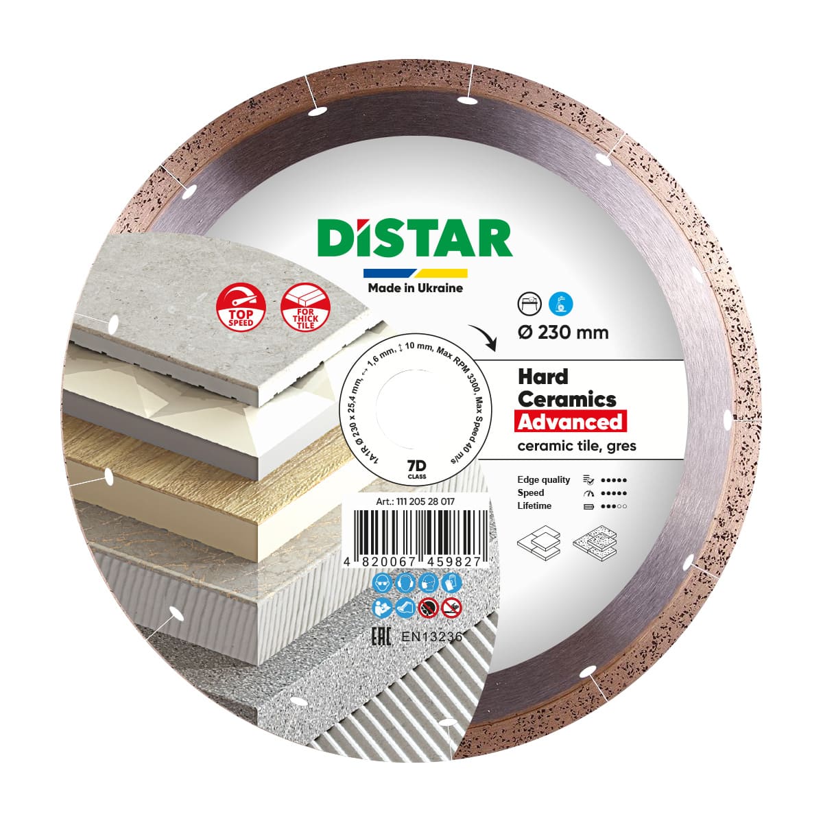 DIAMOND CUTTING BLADE 1A1R Ø 200 mm to Ø 300 mm ADVANCED HARD CERAMIC