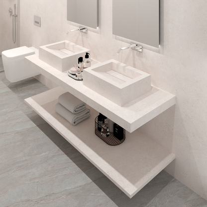 Lavabo sovrapposto Cuba mod. Fiorella - 52 x 40 x 15 cm 