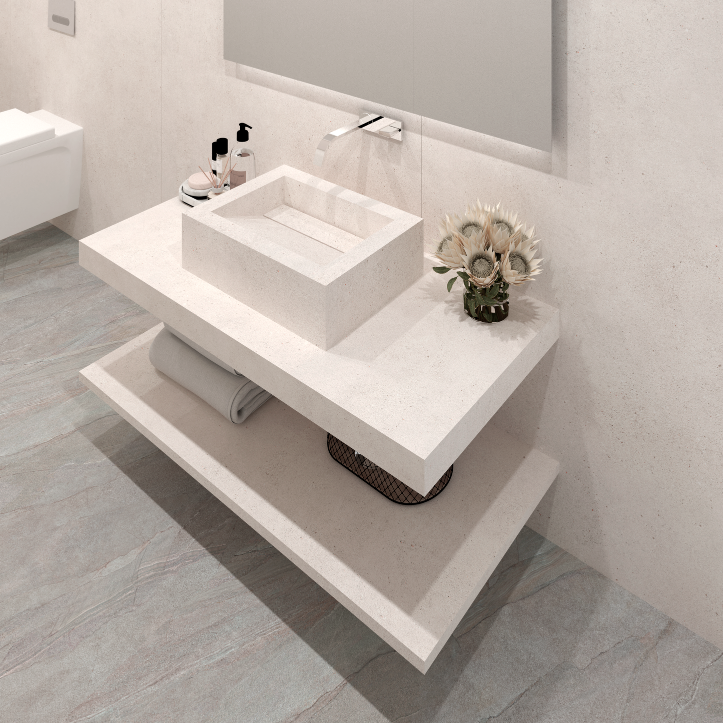 Lavabo sovrapposto Cuba mod. Fiorella - 52 x 40 x 15 cm 