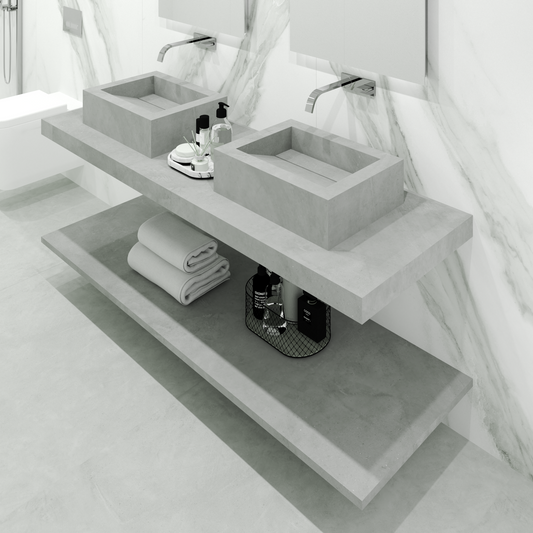 Overlapping Cuba washbasin mod. Fiorella - 52 x 40 x 15 cm 