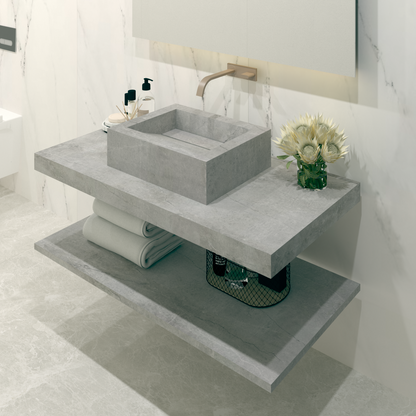 Overlapping Cuba washbasin mod. Fiorella - 52 x 40 x 15 cm 